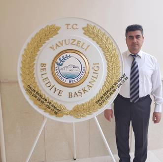 BELEDİYE KABARTMA BEYAZ ÇELENK YAVUZELİ