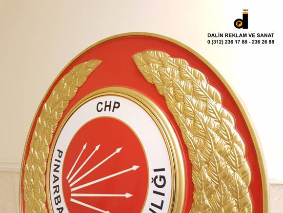 CHP İLÇE BAŞKANLIĞI RESMİ TÖREN ÇELENGİ FİBERGLAS GÖVDELİ 2