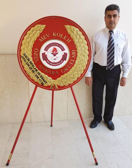 OKUL ÇELENGİ MEV KOLEJİ 80 CM ÇAPINJDA METAL ÇELENK