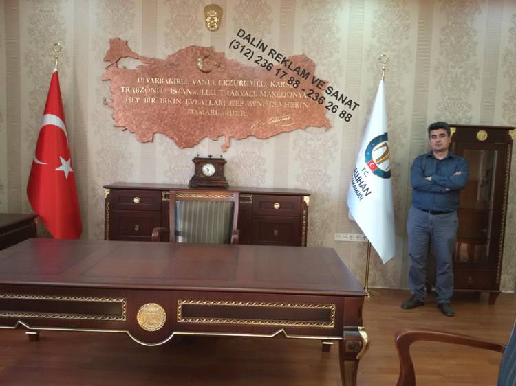 makam oda malzemeleri harita ve bayrak flama