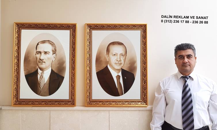 MAKAM ODASI ATATÜRK VE RECEP TAYYİP ERDOĞAN RESMİ TABLOSU ÇERÇEVE MODELİ DC 7641-1 ELİPSLİ YENİ SİYAH BEYAZ8