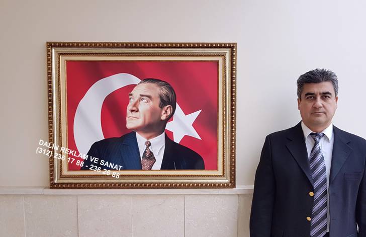 MAKAM ODASI ATATÜRK RESMİ TABLOSU PASPARTOLU ÇERÇEVE DL 8083 ATA 2 YATAY